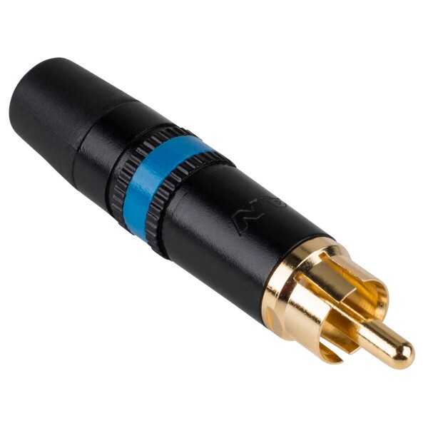Main product image for Rean NYS373-6 RCA Plug Connector Black with Blue I 092-121